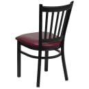 Flash Furniture XU-DG-6Q2B-VRT-BURV-GG Restaurant Chair w/ Slat Back & Burgundy Vinyl Seat - Steel Frame, Black thumbnail 5