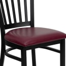 Flash Furniture XU-DG-6Q2B-VRT-BURV-GG Restaurant Chair w/ Slat Back & Burgundy Vinyl Seat - Steel Frame, Black thumbnail 7