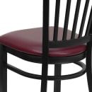 Flash Furniture XU-DG-6Q2B-VRT-BURV-GG Restaurant Chair w/ Slat Back & Burgundy Vinyl Seat - Steel Frame, Black thumbnail 8