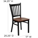 Flash Furniture XU-DG-6Q2B-VRT-CHYW-GG Restaurant Chair w/ Slat Back & Cherry Wood Seat - Steel Frame, Black thumbnail 2