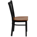 Flash Furniture XU-DG-6Q2B-VRT-CHYW-GG Restaurant Chair w/ Slat Back & Cherry Wood Seat - Steel Frame, Black thumbnail 4