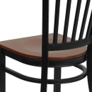 Flash Furniture XU-DG-6Q2B-VRT-CHYW-GG Restaurant Chair w/ Slat Back & Cherry Wood Seat - Steel Frame, Black thumbnail 8