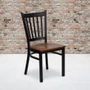 Flash Furniture XU-DG-6Q2B-VRT-CHYW-GG Restaurant Chair w/ Slat Back & Cherry Wood Seat - Steel Frame, Black thumbnail 9