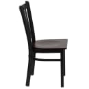 Flash Furniture XU-DG-6Q2B-VRT-MAHW-GG Restaurant Chair w/ Slat Back & Mahogany Wood Seat - Steel Frame, Black thumbnail 2
