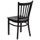 Flash Furniture XU-DG-6Q2B-VRT-MAHW-GG Restaurant Chair w/ Slat Back & Mahogany Wood Seat - Steel Frame, Black thumbnail 3