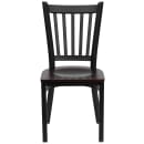 Flash Furniture XU-DG-6Q2B-VRT-MAHW-GG Restaurant Chair w/ Slat Back & Mahogany Wood Seat - Steel Frame, Black thumbnail 4