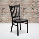 Flash Furniture XU-DG-6Q2B-VRT-MAHW-GG Restaurant Chair w/ Slat Back & Mahogany Wood Seat - Steel Frame, Black thumbnail 5