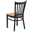 Flash Furniture XU-DG-6Q2B-VRT-NATW-GG Restaurant Chair w/ Slat Back & Natural Wood Seat - Steel Frame, Black thumbnail 5