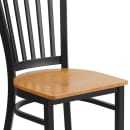 Flash Furniture XU-DG-6Q2B-VRT-NATW-GG Restaurant Chair w/ Slat Back & Natural Wood Seat - Steel Frame, Black thumbnail 7