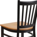 Flash Furniture XU-DG-6Q2B-VRT-NATW-GG Restaurant Chair w/ Slat Back & Natural Wood Seat - Steel Frame, Black thumbnail 8