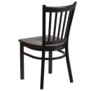 Flash Furniture XU-DG-6Q2B-VRT-WALW-GG Restaurant Chair w/ Slat Back & Walnut Wood Seat - Steel Frame, Black thumbnail 2