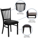 Flash Furniture XU-DG-6Q2B-VRT-WALW-GG Restaurant Chair w/ Slat Back & Walnut Wood Seat - Steel Frame, Black thumbnail 3