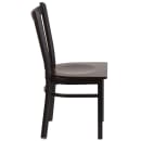 Flash Furniture XU-DG-6Q2B-VRT-WALW-GG Restaurant Chair w/ Slat Back & Walnut Wood Seat - Steel Frame, Black thumbnail 4