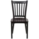 Flash Furniture XU-DG-6Q2B-VRT-WALW-GG Restaurant Chair w/ Slat Back & Walnut Wood Seat - Steel Frame, Black thumbnail 5