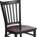 Flash Furniture XU-DG-6Q2B-VRT-WALW-GG Restaurant Chair w/ Slat Back & Walnut Wood Seat - Steel Frame, Black thumbnail 7