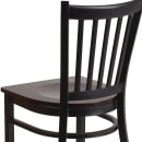 Flash Furniture XU-DG-6Q2B-VRT-WALW-GG Restaurant Chair w/ Slat Back & Walnut Wood Seat - Steel Frame, Black thumbnail 8