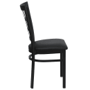 Flash Furniture XU-DG6Q3BWIN-BLKV-GG Restaurant Chair w/ Window Pane Back & Black Vinyl Seat - Steel Frame, Black thumbnail 4