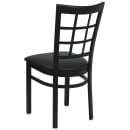 Flash Furniture XU-DG6Q3BWIN-BLKV-GG Restaurant Chair w/ Window Pane Back & Black Vinyl Seat - Steel Frame, Black thumbnail 5