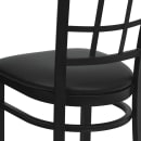Flash Furniture XU-DG6Q3BWIN-BLKV-GG Restaurant Chair w/ Window Pane Back & Black Vinyl Seat - Steel Frame, Black thumbnail 8