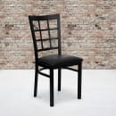Flash Furniture XU-DG6Q3BWIN-BLKV-GG Restaurant Chair w/ Window Pane Back & Black Vinyl Seat - Steel Frame, Black thumbnail 9