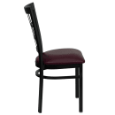 Flash Furniture XU-DG6Q3BWIN-BURV-GG Restaurant Chair w/ Window Pane Back & Burgundy Vinyl Seat - Steel Frame, Black thumbnail 6
