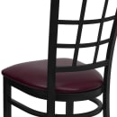 Flash Furniture XU-DG6Q3BWIN-BURV-GG Restaurant Chair w/ Window Pane Back & Burgundy Vinyl Seat - Steel Frame, Black thumbnail 8