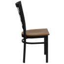Flash Furniture XU-DG6Q3BWIN-CHYW-GG Restaurant Chair w/ Window Pane Back & Cherry Wood Seat - Steel Frame, Black thumbnail 2