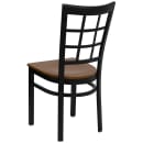 Flash Furniture XU-DG6Q3BWIN-CHYW-GG Restaurant Chair w/ Window Pane Back & Cherry Wood Seat - Steel Frame, Black thumbnail 3