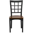 Flash Furniture XU-DG6Q3BWIN-CHYW-GG Restaurant Chair w/ Window Pane Back & Cherry Wood Seat - Steel Frame, Black thumbnail 4
