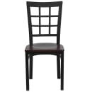 Flash Furniture XU-DG6Q3BWIN-MAHW-GG Restaurant Chair w/ Window Pane Back & Mahogany Wood Seat - Steel Frame, Black thumbnail 4