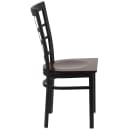 Flash Furniture XU-DG6Q3BWIN-WALW-GG Restaurant Chair w/ Window Pane Back & Walnut Wood Seat - Steel Frame, Black thumbnail 5
