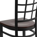 Flash Furniture XU-DG6Q3BWIN-WALW-GG Restaurant Chair w/ Window Pane Back & Walnut Wood Seat - Steel Frame, Black thumbnail 8