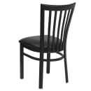Flash Furniture XU-DG6Q4BSCH-BLKV-GG Restaurant Chair w/ Schoolhouse Back & Black Vinyl Seat - Steel Frame, Black thumbnail 5