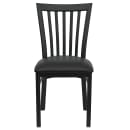 Flash Furniture XU-DG6Q4BSCH-BLKV-GG Restaurant Chair w/ Schoolhouse Back & Black Vinyl Seat - Steel Frame, Black thumbnail 6