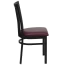 Flash Furniture XU-DG6Q4BSCH-BURV-GG Restaurant Chair w/ Schoolhouse Back & Burgundy Vinyl Seat - Steel Frame, Black thumbnail 4