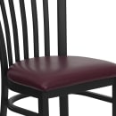 Flash Furniture XU-DG6Q4BSCH-BURV-GG Restaurant Chair w/ Schoolhouse Back & Burgundy Vinyl Seat - Steel Frame, Black thumbnail 7