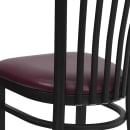 Flash Furniture XU-DG6Q4BSCH-BURV-GG Restaurant Chair w/ Schoolhouse Back & Burgundy Vinyl Seat - Steel Frame, Black thumbnail 8
