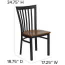 Flash Furniture XU-DG6Q4BSCH-CHYW-GG Restaurant Chair w/ Schoolhouse Back & Cherry Wood Seat - Steel Frame, Black thumbnail 2