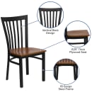 Flash Furniture XU-DG6Q4BSCH-CHYW-GG Restaurant Chair w/ Schoolhouse Back & Cherry Wood Seat - Steel Frame, Black thumbnail 3