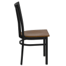 Flash Furniture XU-DG6Q4BSCH-CHYW-GG Restaurant Chair w/ Schoolhouse Back & Cherry Wood Seat - Steel Frame, Black thumbnail 4