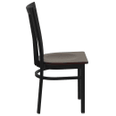 Flash Furniture XU-DG6Q4BSCH-MAHW-GG Restaurant Chair w/ Schoolhouse Back & Mahogany Wood Seat - Steel Frame, Black thumbnail 2