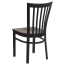 Flash Furniture XU-DG6Q4BSCH-MAHW-GG Restaurant Chair w/ Schoolhouse Back & Mahogany Wood Seat - Steel Frame, Black thumbnail 3