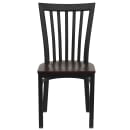 Flash Furniture XU-DG6Q4BSCH-MAHW-GG Restaurant Chair w/ Schoolhouse Back & Mahogany Wood Seat - Steel Frame, Black thumbnail 4