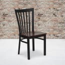 Flash Furniture XU-DG6Q4BSCH-MAHW-GG Restaurant Chair w/ Schoolhouse Back & Mahogany Wood Seat - Steel Frame, Black thumbnail 5