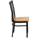 Flash Furniture XU-DG6Q4BSCH-NATW-GG Restaurant Chair w/ Schoolhouse Back & Natural Wood Seat - Steel Frame, Black thumbnail 2