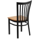 Flash Furniture XU-DG6Q4BSCH-NATW-GG Restaurant Chair w/ Schoolhouse Back & Natural Wood Seat - Steel Frame, Black thumbnail 3