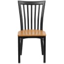 Flash Furniture XU-DG6Q4BSCH-NATW-GG Restaurant Chair w/ Schoolhouse Back & Natural Wood Seat - Steel Frame, Black thumbnail 4