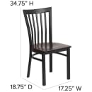Flash Furniture XU-DG6Q4BSCH-WALW-GG Restaurant Chair w/ Schoolhouse Back & Walnut Wood Seat - Steel Frame, Black thumbnail 2