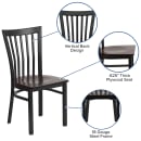 Flash Furniture XU-DG6Q4BSCH-WALW-GG Restaurant Chair w/ Schoolhouse Back & Walnut Wood Seat - Steel Frame, Black thumbnail 3