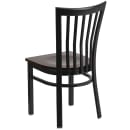 Flash Furniture XU-DG6Q4BSCH-WALW-GG Restaurant Chair w/ Schoolhouse Back & Walnut Wood Seat - Steel Frame, Black thumbnail 4